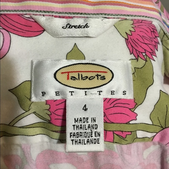 Talbots Pink and Green Blouse - Picture 3 of 3